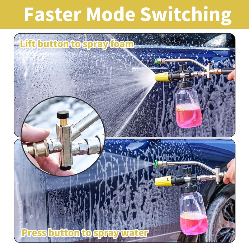 FENG PAI Foam Cannon for Pressure Washer with Dual-connector Accessory,