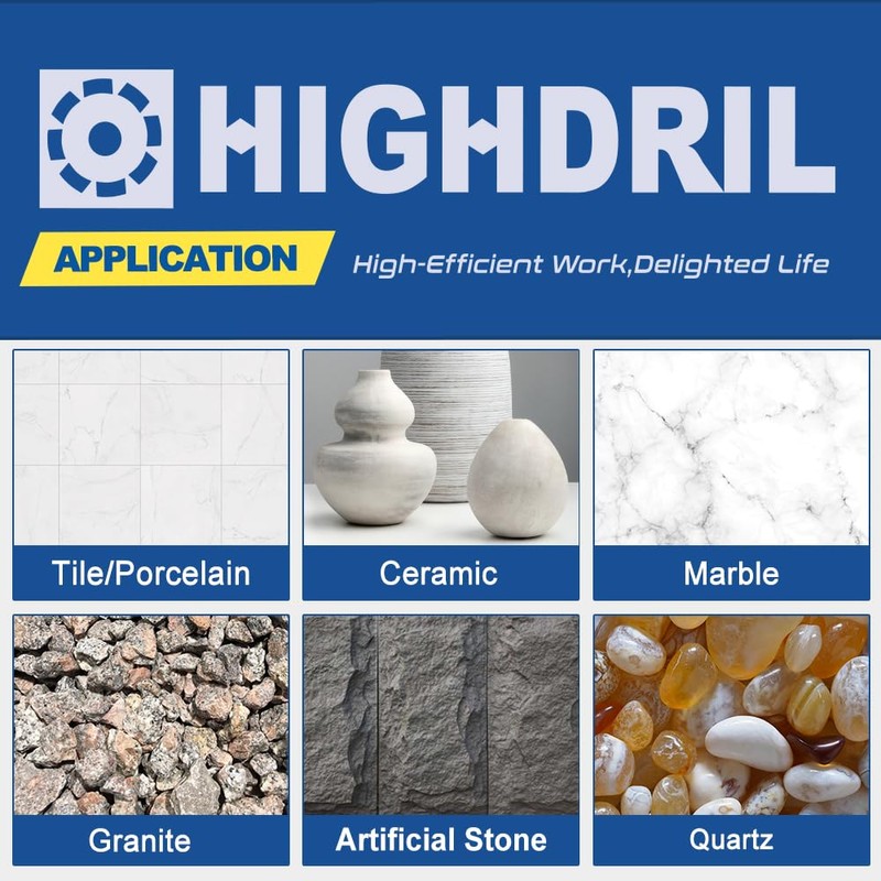 Dry Diamond Tile Drill Bit with Hex Shank,HIGHDRIL Diameter 2pcs