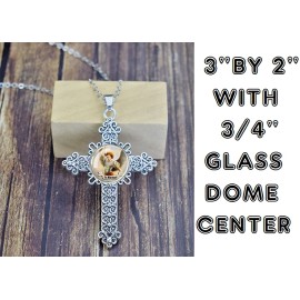 Fashion Jewelry Big CELTIC ST MICHAEL CROSS PROTECT Pendant 925 Sterling Silver 28" Necklace Men