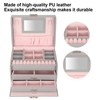 Three Layer Jewelry Storage Box PU Leather Necklace Rings Earrings
