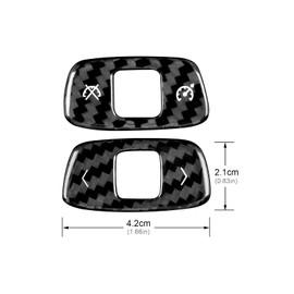 AIRSPEED for C8 Steering Wheel Volume Control Button Cover Real Carbon Fiber Steering Wheel Volume Adjustment Frame Decorative Sticker Trim for Corvette C8 2020 2021 2022, Black with White Sign