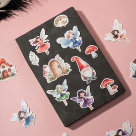 Waterproof Fairy Tale Garden Mushroom Sticker Pack (31pcs) Cute Vinyl Water Bottle Journal Scrapbook Decals for Girls Kids Children