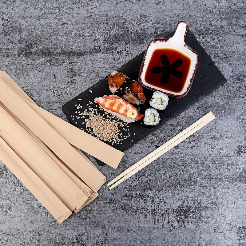 ‌100Pairs Disposable Chopsticks，7.8Inch Bulk Bamboo Utensils for Restaurants, Catering, Sushi,