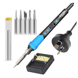 Soldering Iron, 68W LED Digital Display, Fast heating Electric Welding Iron, Multifunctional Temperature Controlled Iron with Soldering Iron Kit, AU Plug, Switch Controlled, 9pcs Soldering Gun Set