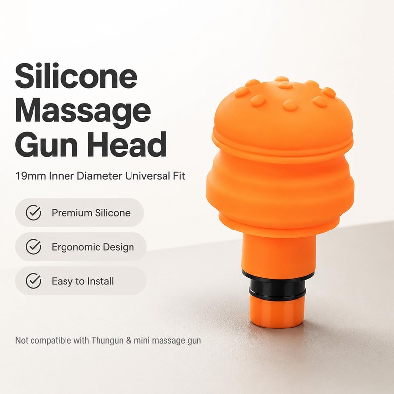 UNSVM Massage Gun Heads,2 PCS 19mm Diameter Silicone Air-Cushion Orange