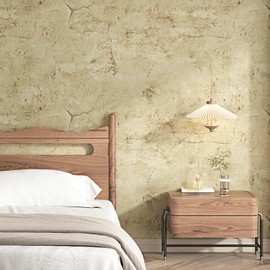 Wallderful Tan Cracked Concrete Wallpaper Peel and Stick Vintage Aged Textured Cement Wallpaper Beige Limewash Industrial Stone Contact Paper for Countertops Cabinet Bedroom Accent Wall 15.75"x118"