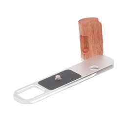 SZZCNOX Solid Wood Handle Grip Aluminum Base Plate for Nikon F2 Camera, F2 Arca Quick Release Baseplate L-Shaped Handgrip Holder for Nikon F2 Camera Accessories (Silvery)