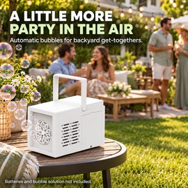Portable Bubble Machine with Carry Handle, 10-Hole Automatic Bubble Blower for Backyard Birthday Parties