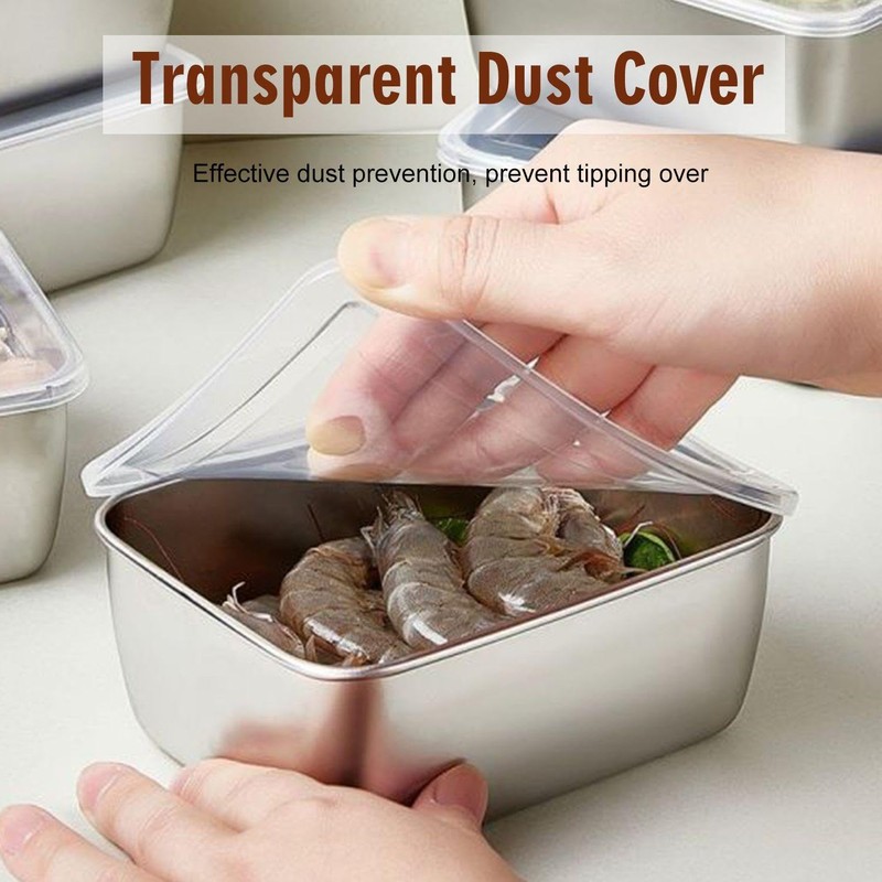 6-Piece Food Storage Box, Stainless Steel Food Container with Lid,