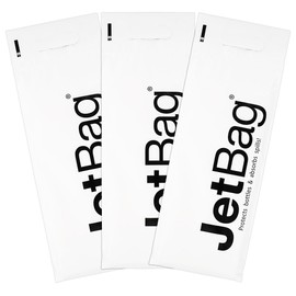 Jet Bag Mono - (Set of 3) The Original Reusable, Protective and Absorbent Bottle Bags for Wine, Growlers or other Liquids Made in the USA!,White