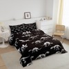 Homewish Dinosaur Skeleton Comforter Set Dinosaur Bones Bedding Set for