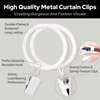 40Pcs Curtain Rings with Clips, White Premium Drapery Clips with