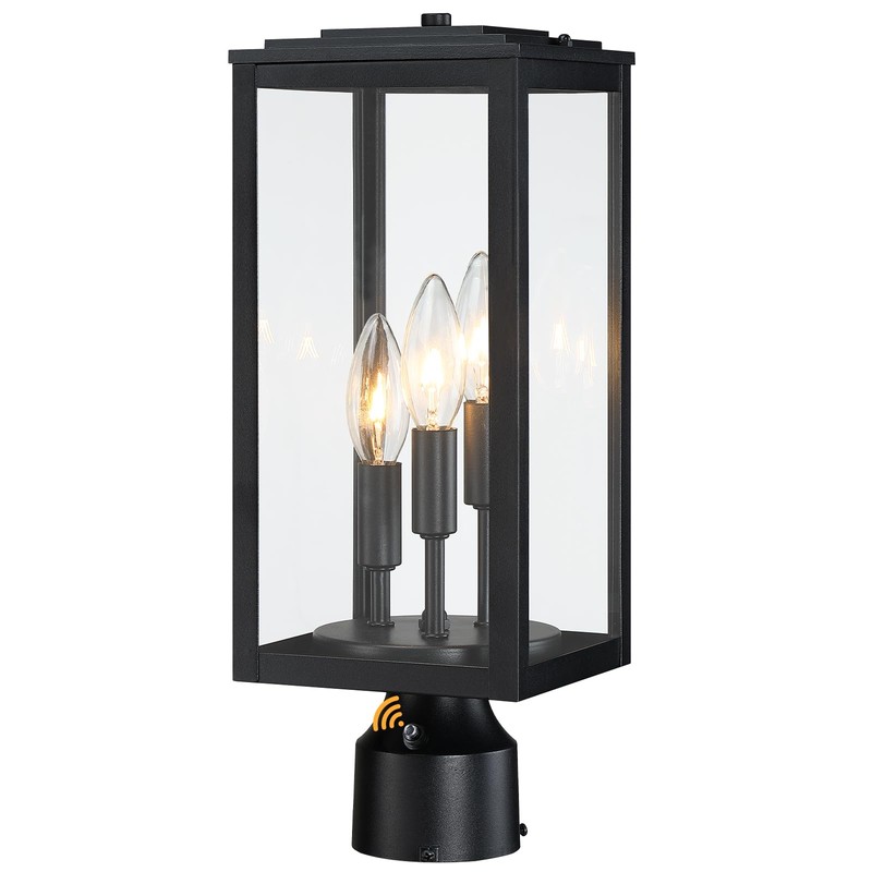 MYHXQ 16.6'' Dusk to Dawn Post Light Outdoor, Large 3-Light