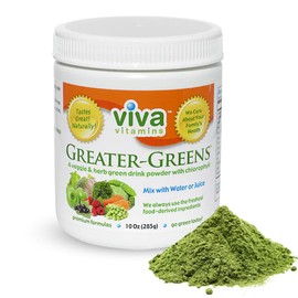 Viva Vitamins Greater Greens Detox Cleanse - Super Greens Powder for Bloating Relief for Women & Men, Mixed Greens Powder for Improved Digestive Health & Gut Health, Juice Cleanse, Green Juice, 10 Oz