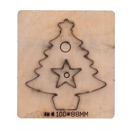 Leather Cutting Die Alloy Steel And Birch Christmas Tree Leather Punching Mold for DIY Handcraft