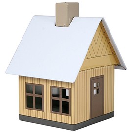 Crottendorfer - Räucherhaus Metall inkl. Räucherkerzenhalter-für Räucherkerzen Gr. M - Maße:7,2x7,8x9,8cm - Motiv:Waldhaus Sandfarbe - Made in Germany