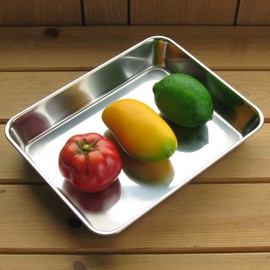 Nagao Tsubamesanjo Square Bat, Large Size, 11.6 inches (29.5 cm), For Preparation, 18-8 Stainless Steel, 15 Pieces, Made in Japan