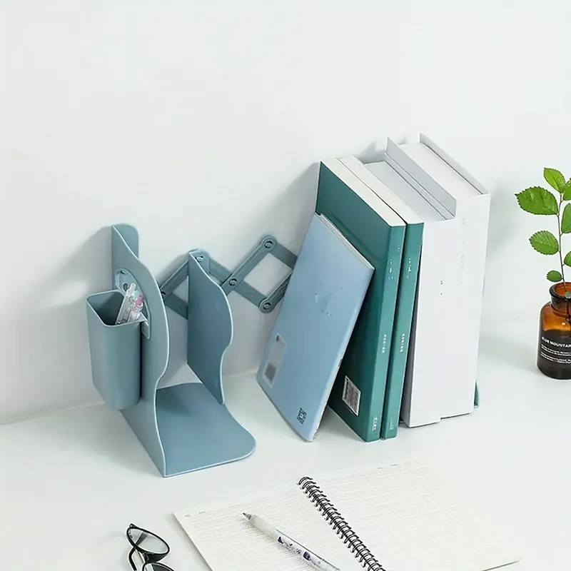 AIMALL Adjustable Desktop Book Stand with Pen Holder, Multi-Functional Expandable