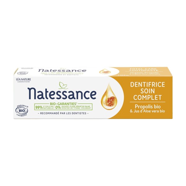 Natessance - Dentifrice Soin Complet - Soins Bucco-dentaires - Certifié Bio Cosmos Organic - Tube de 75 ml