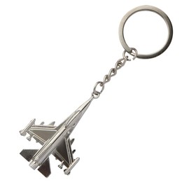 DonJordi Fighter Plane F22 Metal Keyring for Pilots and Aeroplane Lovers, silver