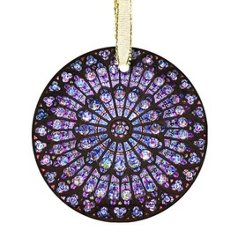 Notre Dame Stained Glass Window Ornament Beautiful Catholic Suncatcher for Kitchen Windows Décor for Home & Sunlit Spaces