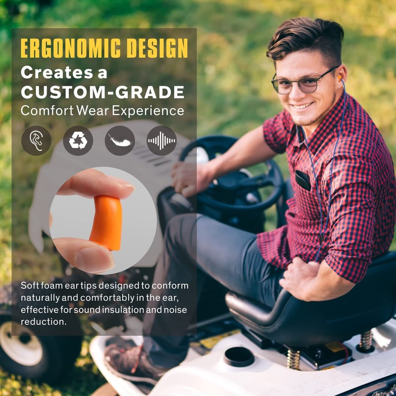 Hearprotek earplug Headphones for Work, Safety Foam Earbuds Headphones That