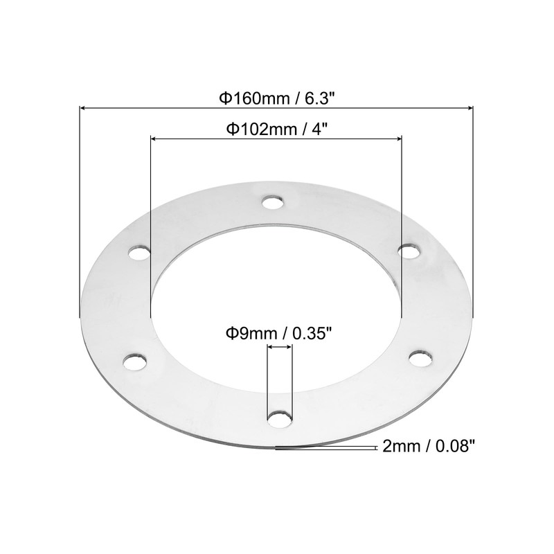 PATIKIL 4" (102mm) ID Duct Connector Flange, Stainless Steel Flat