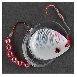 Berkley Walleye Colorado 5 Monofilament Flicker Rig, Plateado Perlado, Hook Size: Front/Back 2/4