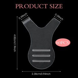 60 Pcs Y Comb Eyelash Lift Brush Clear Lash Perming Brush Separator Tool Makeup Beauty Lash Supplies for Eyelash Grafting Extension