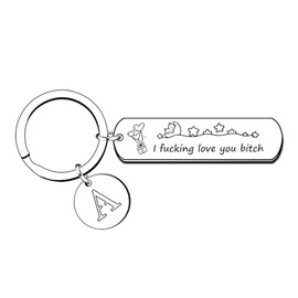 Couple Best Friend Initial Letter Keychain for Women,Valentine's Day Gift,Birthday Friendship Gift for Her Girlfriend Friend (A)