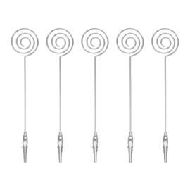 PATIKIL 5pcs Metal Alligator Clips, Round Multifunctional Alligator Clip Bracelet Assist Tool Memo Photo Name Tag Holder, Silver