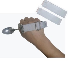 Adjustable Holding Cutlery Makes Ideal Grip Aid for Holds Utensils Tools and More Universal Leather Cuff Mealtime Other Activities Easier Hand Limited Daily Living Tools 2.76''-7.72''(2Pcs Blue)