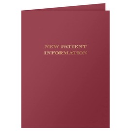 The Gallery Collection, 25 Count, Burgundy, New Patient Information Pocket Folders, Gold Foil Stamped, for Medical Professionals (9 x 12)