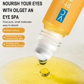 VC Anti-Wrinkle Eye Serum Oil with Lutein, Roller Ball Essence for Dark Circles, Eye Bags & Puffiness, Firming Anti-Aging Hydrating Essential Oil for Women & Men (2pc, Scented)