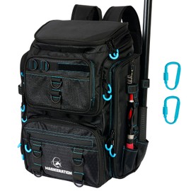 Fishing Backpack with Rod Holders,900D Oxford Water-Resistant Fishing Gear,42L Large Storage Tackle Bag for Men