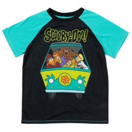Scooby-Doo Velma Fred Big Boys Pajama Shirt & Shorts Black 10-12