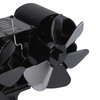 6 Blades Heat Powered Stove Fan Dual Head Fireplace Fan