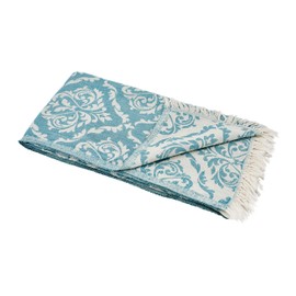 Carenesse Jacquard Hamamtuch Barock 90 x 175 cm petrol I Edles Hamam Handtuch 100% saugfähige Baumwolle mit hochwertiger Webung I Pestemal/Fouta weich & zart I Leichtes Hamam Strandtuch kompakt