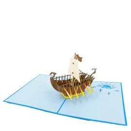 Viking Ship 3D Pop Up Card - Father's Day Card, Happy Birthday Card, Retirement Card, Farewell, Congrats, Congratulations | Pop Card Express (Viking Ship Pop Up Card)