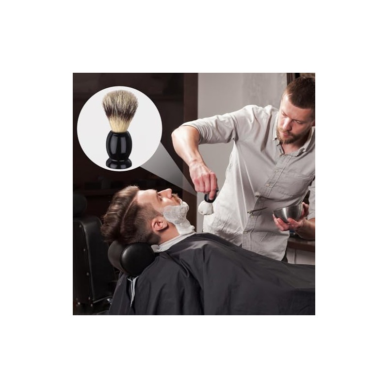 7Pcs Men Shaving Brushes Wood Handle, Professional Salon Tools Hand