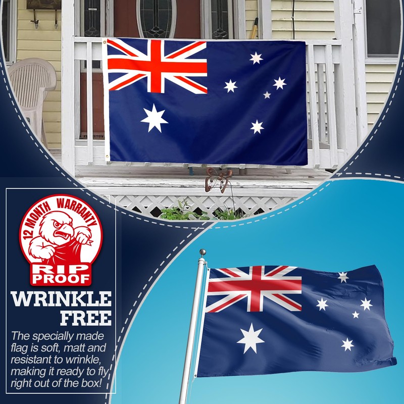Anley Rip-Proof Double Sided 3-Ply Australia Flag 3x5 Foot -