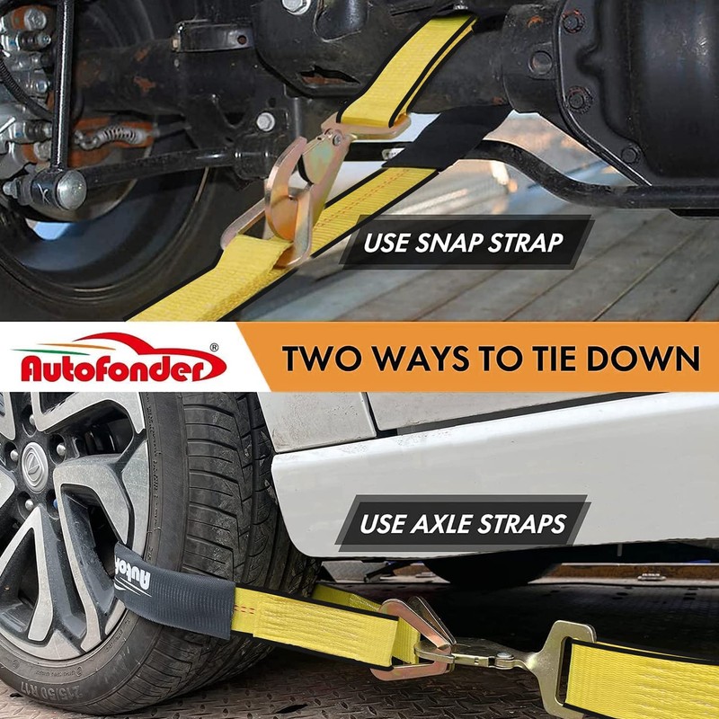 Car Tie Down Straps for Trailers with Snap Hooks Heavy