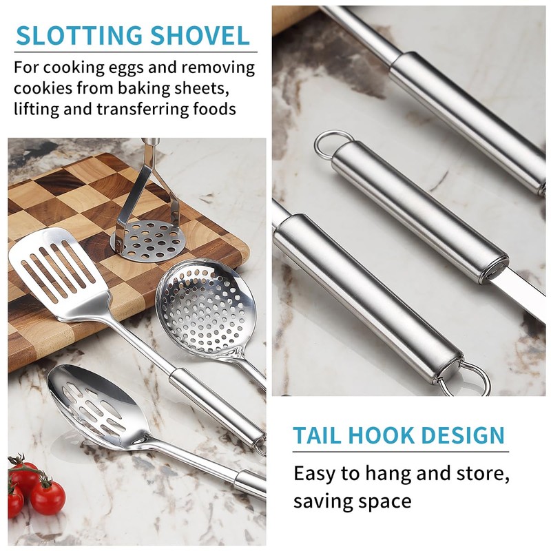 Reanea Kitchen Utensils Set, 39 Pieces Stainless Steel Cooking Utensils