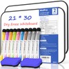 Nicpro 2 Pack Dry Erase Whiteboard A4, Magnetic Double Sided