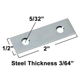 Zinc Plated Steel Mending Plate 1/2" x 2" (10 Pack) with 20 pcs 1/2" x 4 Gauge Flat Head Phillips Screws 20 Screws
