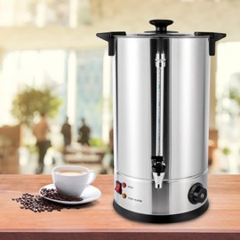 Commercial Grade Stainless Steel 15L Coffee Urn with Plastic Filter,1.4KW Coffee Maker Hot Water Pot,Electric Beverage Dispenser for Home & Party & Office & Wedding (15L)…