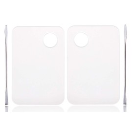 ONLYKXY 2 Pieces Makeup Palette and Spatula, Acrylic Cosmetic Palette, Nail Art Eye Shadow Lipsticks Mixing Makeup Tools