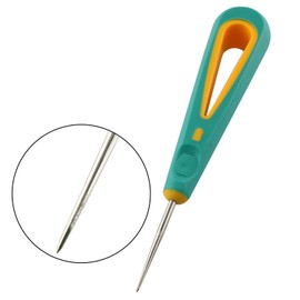 Tegg Steel Sticher Sewing Awl Shoes Repair Sewing Crochet Hook Needle Tool with Rubber Straight Head/Hook Head/Medium Hole Awl