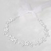 Pearl Crystal Bridal Hair Vine with Ribbon Ties, Silver Wedding