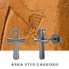 Ankh Earrings for Women Men 925 Sterling Silver Ankh Cross